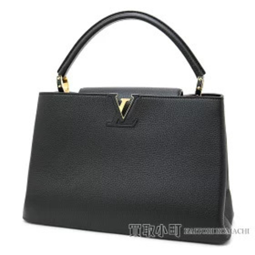 Louis Vuitton Capucines Noir Black Parnassa Taurillon Leather LV Signature